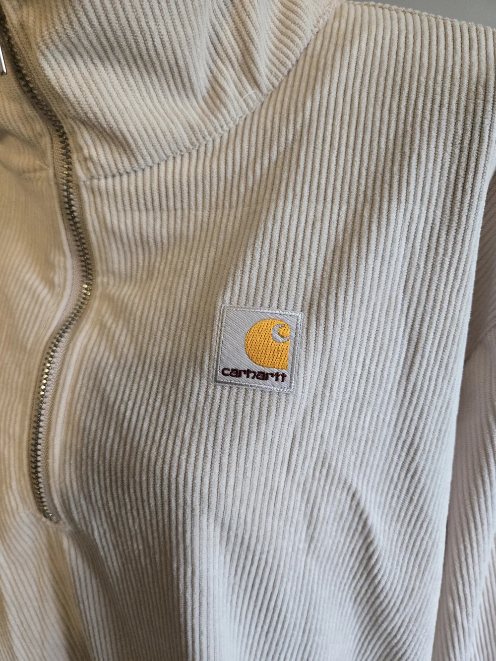 Carhartt Quarter-Zip Corduroy Pullover in Beige